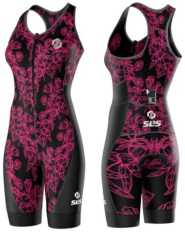 SLS3 Costumes de triathlon pour femme – Combinaison de triathlon une pièce pour femme – Combinaison de triathlon professionnelle pour femme – Trisuit de qualité supérieure, soutien-gorge sans étagère