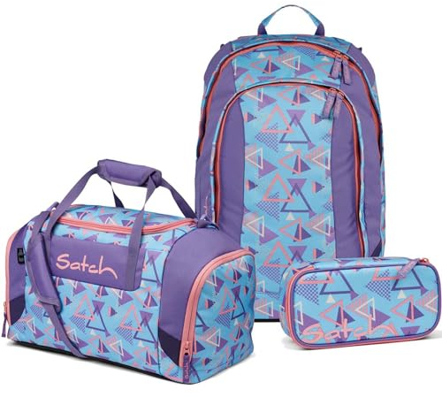 Satch Air Schulrucksack Set 3tlg. inkl. Schlamperbox und Sporttasche (80s Dance)