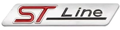 1pcs 3D Metal STLine ST Line Logo Rear Car Emblem Badge Chrome Sticker Compatible With FIESTA FOCUS MONDEO MK3 MK4 Auto Car(Matt silver)
