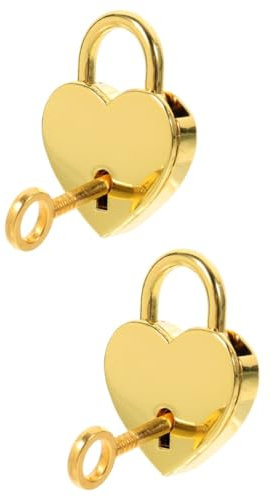 Hoement 2 Stücke Herzförmige Wishing Lock Paare Vorhängeschloss Gepäck Schloss Schmuck Box Schloss Mit Schlüssel