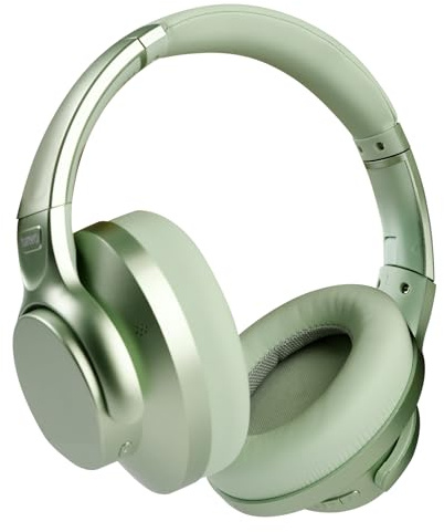 TUINYO Kabellose Kopfhörer - Noise Cancelling Over Ear Bluetooth Kopfhörer mit 60H Spielzeit, Hi-Res Audio, Deep Bass, Memory Foam Ohrmuscheln - Perfekt für Reisen und Home Office -Green