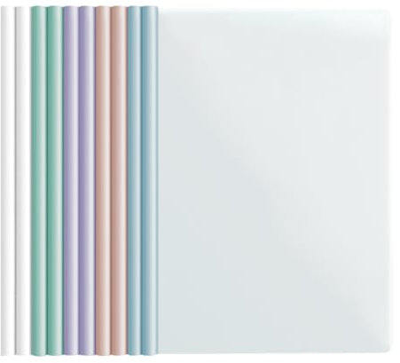 10PCS Portadas para Encuadernar A4 Transparente, Deslizante Encuadernador, Elástico Carpeta de Archivos Con Barra Deslizante, Plástico Carpeta de Archivos, Cubiertas De Informe