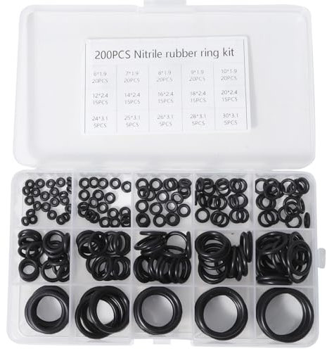 NUTTDOO O-ring seals,200pcs O-Rings Gasket kit Rubber Nitrile Washers O Rings Assorted for Mixer Taps, Plumbing, Rubber Spacer Gasket Washers Seal