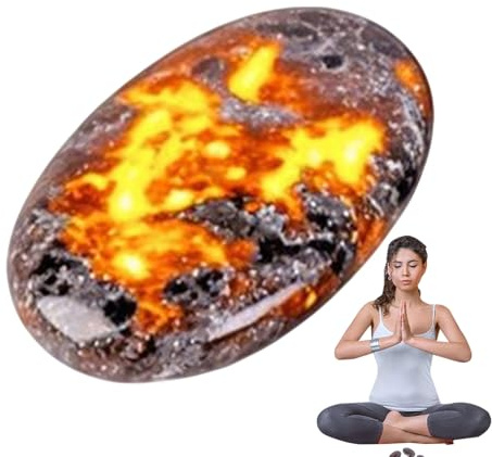 Pierre De Flamme Naturelle - Pierre De Yoga Flamme - Outil Méditation, Jouet Sensoriel Main pour Décor Maison Chambre Salon Bureau