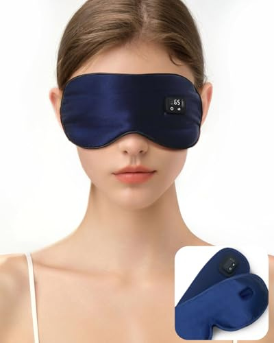 Heated Eye Mask, 35-65℃ Stepless Precision 2000mAh Warm Eye Compress for Dry Eyes, 6 Timers, Cordless Eye Heating Pad for Eye Care & Improved Sleep, Washable