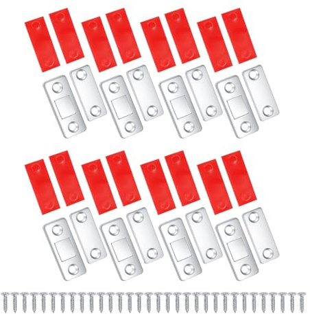 12 Pack Cupboard Door Magnetic Catch, Ultra Thin Adhesive Drawer Magnets Catches for Kitchen Cabinet Magnet Latch Closure Small Wardrobe Sliding Door Closet
