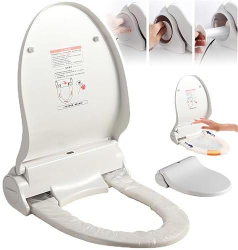 Electric Heated Bidet Toilet Seat with Constant Temperature, Touch Sensor & Automatic Cover for Enhanced Home Comfort