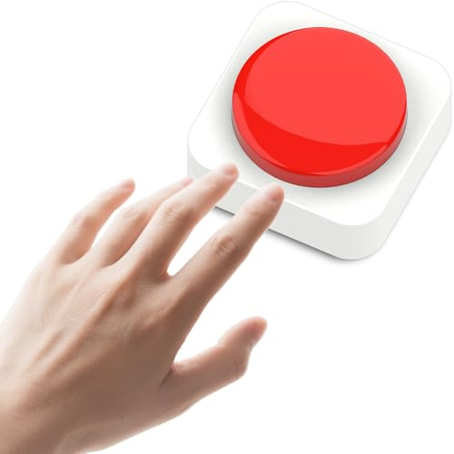 MAUJOY Reloj de botón parlante (voz en inglés británico) – Anuncio de hora/fecha, función de alarma, fácil de usar, perfecto para personas mayores con discapacidad visual, personas ciegas y amnésicos
