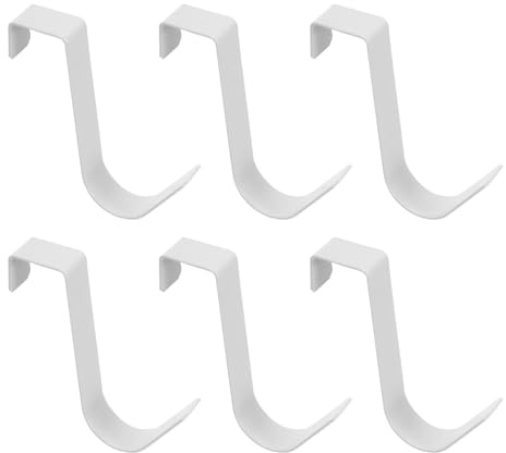 VILLFUL 6 Pièces Cintre De Porte Crochet Porte Manteau Crochets De Tasse White