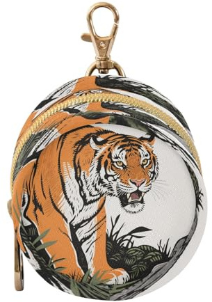 Porte-tétine pour bébé avec fermeture éclair et clip - Tigres rugissants - Orange et noir