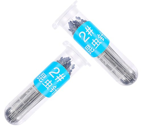 Healvian 200 Aiguilles à Épingle en Acier Inoxydable pour Spécimens D'insectes, 2 Flacons de 100 Pièces, Taille 2, pour Fournitures Entomologie et Collecte Scientifique
