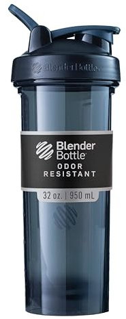 BlenderBottle Shaker Bottle Pro Series Perfect for Protein Shakes and Pre Workout, 32-Ounce, Black