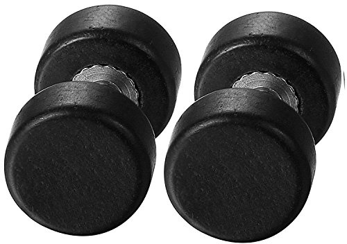 JewelryWe Schmuck Edelstahl Ohrstecker Tunnel Ohrringe Ohrschmuck Holz Modeschmuck für Damen und Herren