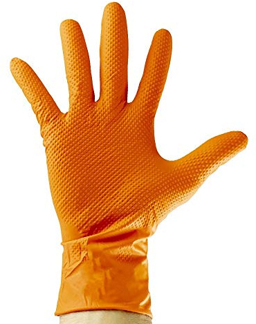Guantes Naranjas Desechables DE NITRILO T:M 7,0MIL (100 UDS.) - 53551