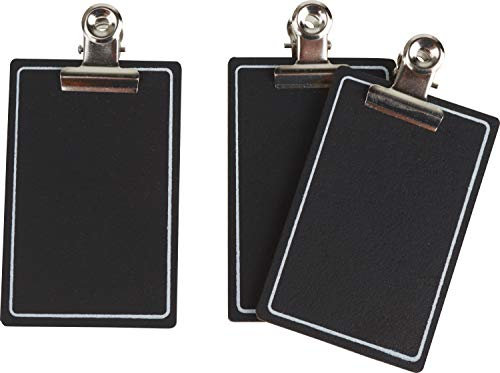 Halbach Mini-Tafel 'Klemmbrett', 4,5 x 7 cm, 3 Stück, Schwarz, A6