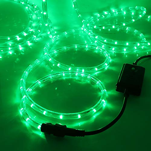 XUNATA 220V LED Lichterschlauch Licht Leiste 36LEDs/m IP65 Wasserdicht Schlauch Seil Lichter mit Controller für Innen Außen Garten Party Weihnachten Deko (Grün, 15M)