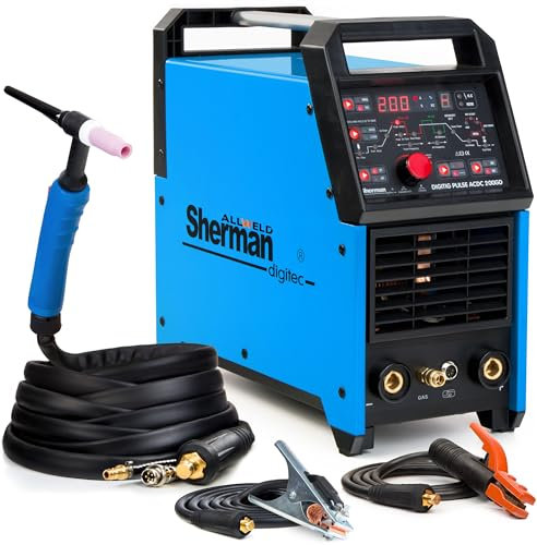 Sherman DIGITIG Pulse AC/DC 200 GD Inverter Welder TIG AC DC MMA 230V 200A IGBT, Integrated Adjustment Memory, Pulse, Welding Machine, Inverter Welding, TIG Welding Torch SR26/4 m
