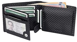 TRAVANDO Cartera Hombre Tokyo con Bloqueador RFID, Billetera Negra, Tarjetero, Monedero Varón, Portamonedas, Regalo, Wallet, Vertical, Bolsillo Monedas Botón a presión Tarjetera, Ranuras