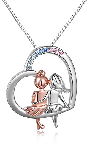 VONALA Personalisierte Schwestern Halskette 925 Sterlingsilber Infinity Love Herz Anhänger Halskette Schmuck Geburtstag Geschenk