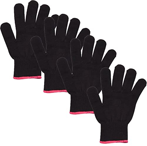 4 Stück Professioneller Hitzebeständiger Handschuh für Haarstyling, Glätteisen Und Lockenstäbe, Hitzeschutzhandschuh Friseur, Schutzhandschuh, Anti Verbrühung Baumwollhandschuhe für linke rechte Hand
