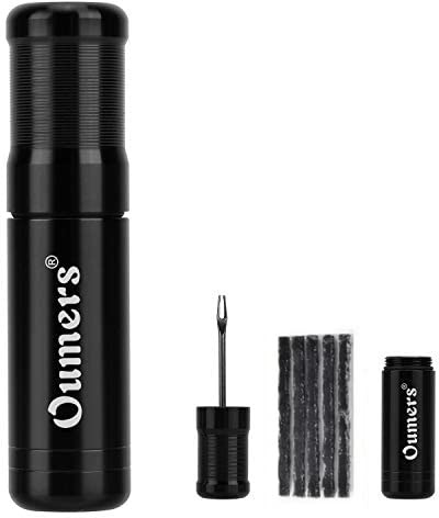 Oumers Schlauchloses Fahrradreifen-Reparatur-Set, Fahrradreifen-Punktionen mit 5 Speckstreifen plus Einsteckwerkzeug, Reifenreparatur, Gabelreibahle