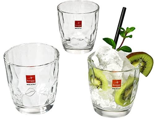 MamboCat 3er Set Diamond Whiskyglas Klar I 305ml I Ø8,5cm I Diamant-Struktur I Bodeneis I transparente Trinkgläser für Wasser, Limo, Saft & Co, Whiskey-Tumbler, Cocktail-Glas, Old Fashioned Glass
