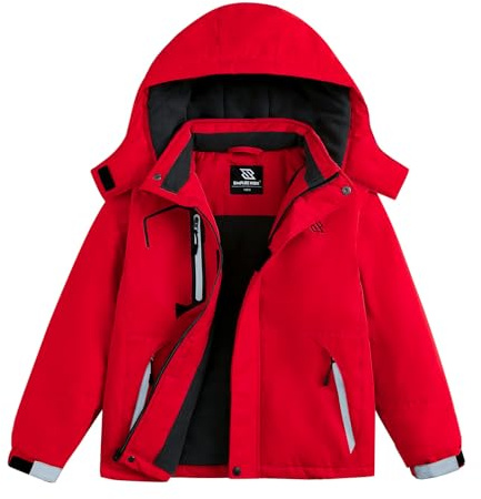Simplee kids Girls Waterproof Snow Jacket Fleece Winter Windproof Ski Jackets for Toddler Girls Hooded Warm Coat