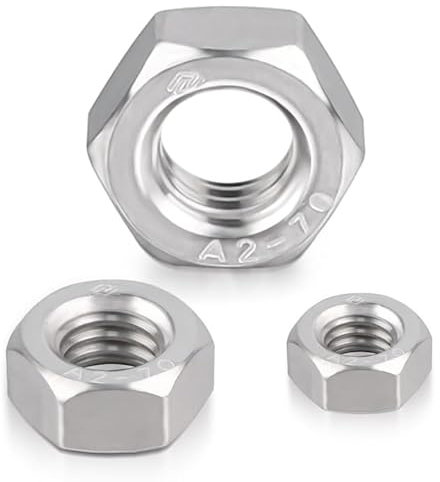 MINISOISO DIN934 Sechskantmuttern M6, 100-Stk Sicherungsmuttern Edelstahl, Echskantmuttern Set, M6 Standard Muttern, Sechskant Stoppmuttern Kontermuttern Edelstahlmutter, Regelgewinde und Langlebig