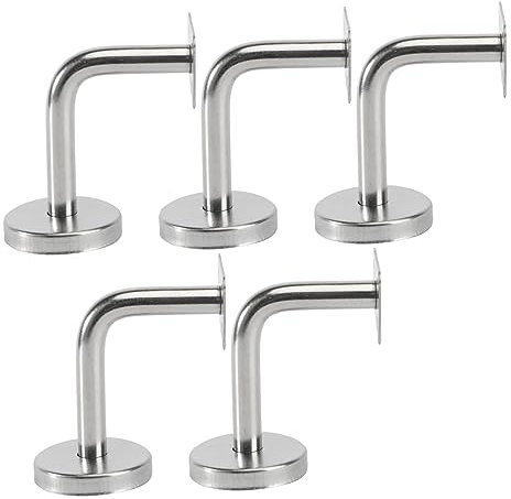jojofuny 5pcs Solid Stainless Steel Handrail Wall Brackets Easy Install Heavy Duty for Staircase Railings