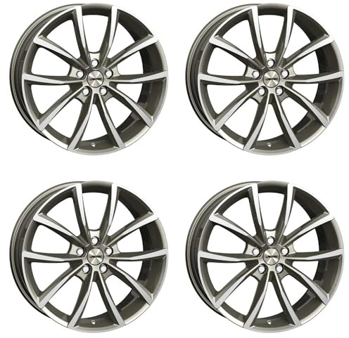 4x jantes en aluminium Autec ASTANA 8.0x18 ET48 5x114,3 Titansilber poliert