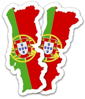 Finest Folia 2er Set Länder Silhouetten Aufkleber Länderaufkleber Bundesland Flagge Sticker für Auto Fahrrad Motorrad Modellblau selbstklebend wetterfest R215 (14 Portugal)