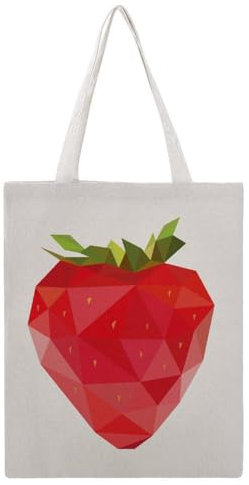 VYJLOO Geometrische Erdbeere Damen Shopper Canvas Handtasche Einkaufstasche Tragetasche Schultertasche Umhängetaschen 38×46cm