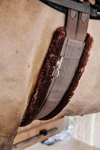 Kentucky Horsewear - Sattelgurt - Wolle/Pelz - Braun/Braun 135cm