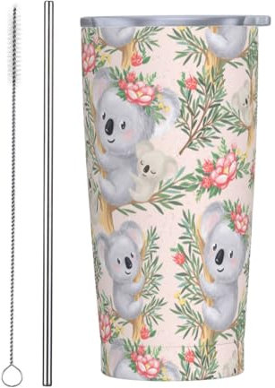 Taza De Aislamiento 20Oz, Koala Kawaii Taza Termo Café Personalizada Taza Térmica De Café De Doble Pared Acero Inox Vaso Termico, Para Agua Y Té, Café