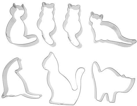 MAGICLULU 7piezas Cortadores Galletas Gato Moldes Repostería Utensilios Cocina Diy Artículos Fiestas