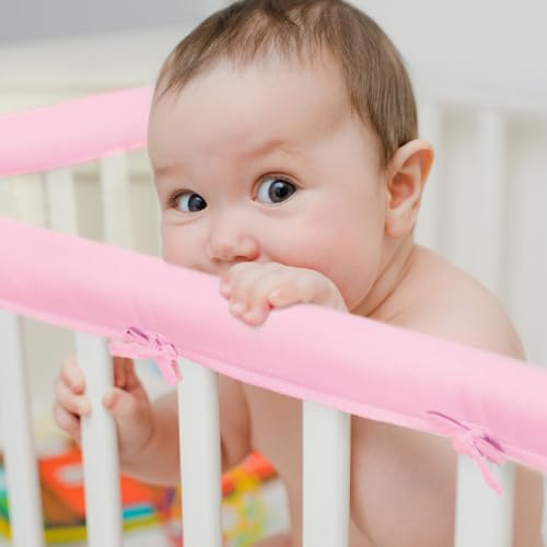 IBLUELOVER Housses Protection de Rail de Berceau Bébé Tour de Lit Rembourré pour Berceau Couverture Sécurité Bords de Lit Protection de Dentition Bébé Bande Anti-Collision Décoration de Berceau