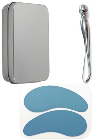 KGDUYC 1 paio di fasce oculari riutilizzabili con effetto lifting per ridurre rughe e linee sottili, applicatore in metallo, blu