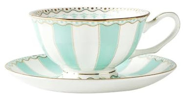 KKRANG Tasse à café et Soucoupe européenne Service à thé de l'après-midi Anglais Tasse à thé en Porcelaine Anglaise Cadeaux pour la Maison Bleu et Rose