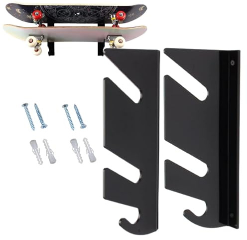 Display-Ständer – Halterung für Longboard, Skateboard-Halterung, Wandhalterung, Ständer, Organizer, Zubehör, Skateboard-Aufhänger, Wandhalterung, Deck-Rack für 2 Skateboards