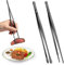 2 Juego de Pinzas Cocina Acero Inoxidable, 30cm Pinza Cocina, Pinzas Barbacoa Largas y Finas para Cocinar, Pinza para Carne y Embutidos Cocinero Barbacoa Servir Parrilla(Negras)