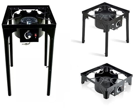 Fornello Fornellone Rialzato Alto con 4 Piedi da Esterno a Gas Gpl 40 x 40 x h. 78 cm