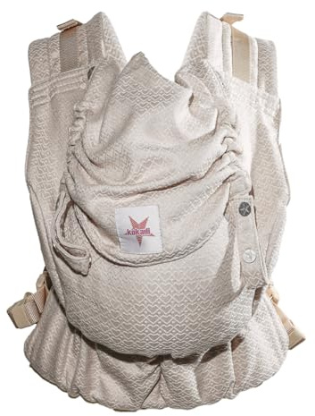 KOKADI Babytrage Flip X - für Neugeborene ab Geburt bis 15kg - ergonomisch, mitwachsend und einfach - geeignet für breite Schultern, sichere Tragehilfe aus Bio-Baumwolle - Heart2Heart Cream