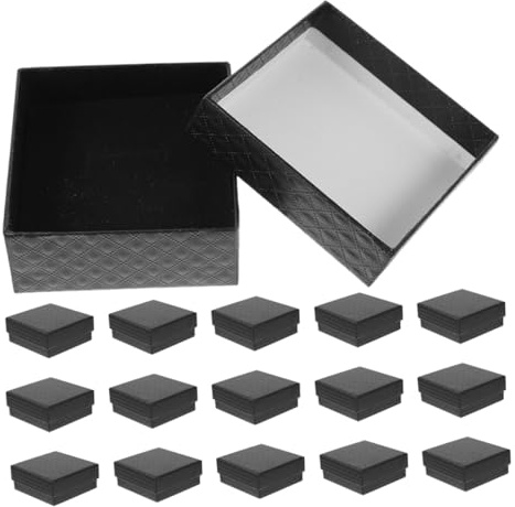 ULTECHNOVO 100pezzi Scatola Regalo per Gioielli Nera Piccola Scatola per Orecchini e Collane per Organizzare e Riporre Gioielli per Imballaggio di Interno in Spugna