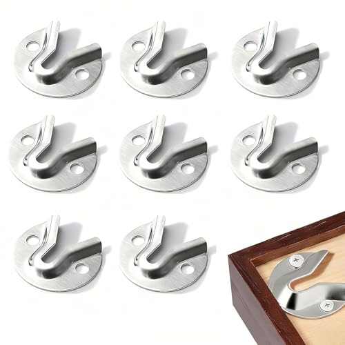 Keyhole Hanger,Heavy Duty Picture Frame Hanging Kit, Metal Picture Hangers for Wall Mounting Mirrors, Photos, Artwork, and Furniture (Sliver, 8 PCS)