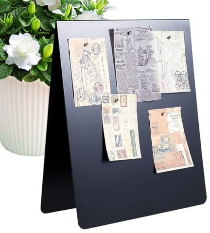 Lavagna magnetica da tavolo, organizer da scrivania antiscivolo, per foto, appunti, promemoria, casa, aula, ufficio o organizzazione scolastica, 30,5 x 25,5 cm