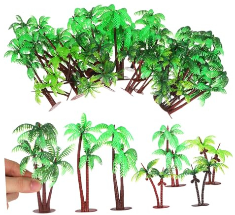 CLISPEED Modèles De Cocotiers Miniatures en Plastique 31 Pièces, Ensemble D’Arbres Décoratifs 7 Tailles, Palmiers Miniatures pour Dioramas, Micro-paysages Et Décorations D’intérieur