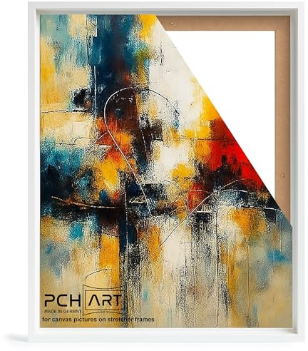 PCH[art] Schattenfugenrahmen weiß für Leinwandbilder auf Keilrahmen|Größe: 200x200 cm| Rahmen ohne Glas und Rückwand