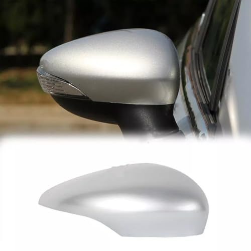 Violiica Spiegelkappe für Ford Fiesta MK7 2008-2017, rechts, silber, aus Kunststoff, einfach zu montieren, verbesserte Sicht
