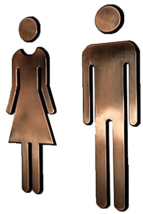 GLJTUO Cartello per WC Maschile E Femminile, Cartello per Bagno Moderno in Acrilico con Retro Adesivo da 7,8 Pollici, Simbolo per WC per Uomini E Donne, Adesivi Murali per WC PE,