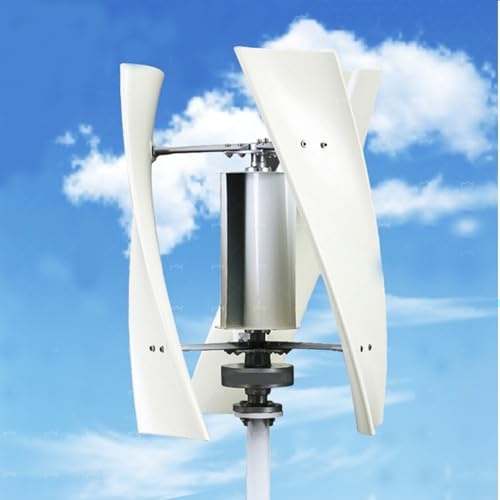 AISINILALAO 12v, Generatore Eolico Verticale Bianco a 3 Pale 12V 24V 48V 220V, Kit di generatore Eolico Verticale Portatile da 8000W con Controller per casa o Campeggio (Senza Rumore)